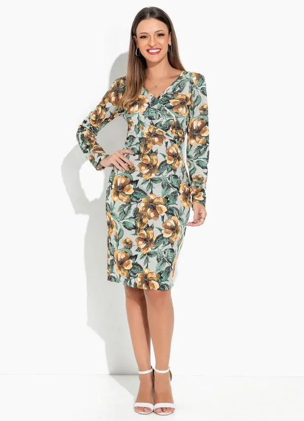 Rosalie - Vestido Floral VerdeTranspassado 3