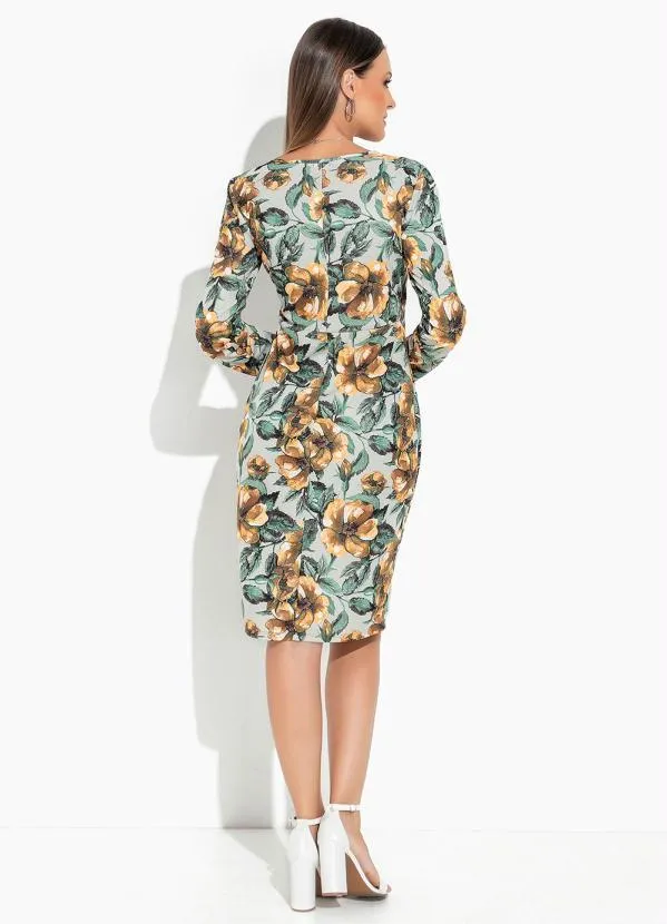 Rosalie - Vestido Floral VerdeTranspassado 4