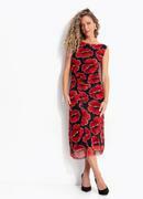Vestido (floral vermelho) em tule