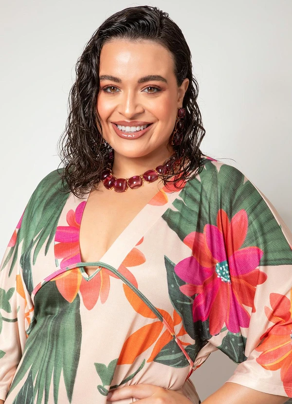 Quintess - Vestido Floral Vibrante em Malha Fria 7