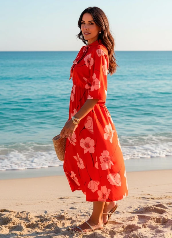 Quintess - Vestido Flores em Malha Fria 4