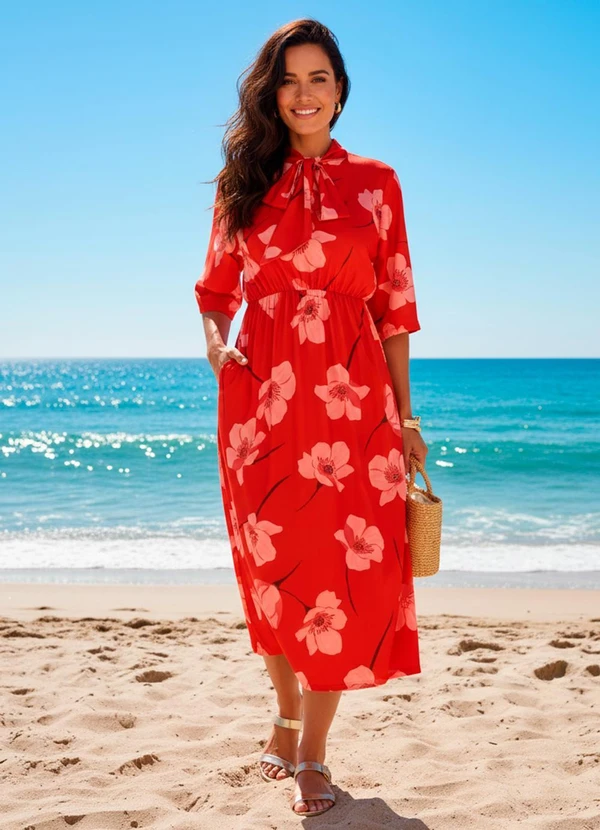 Quintess - Vestido Flores em Malha Fria 5