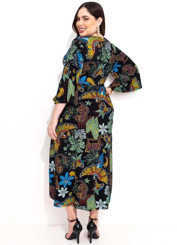 Quintess - Vestido Floresta Preta com Transpasse 15