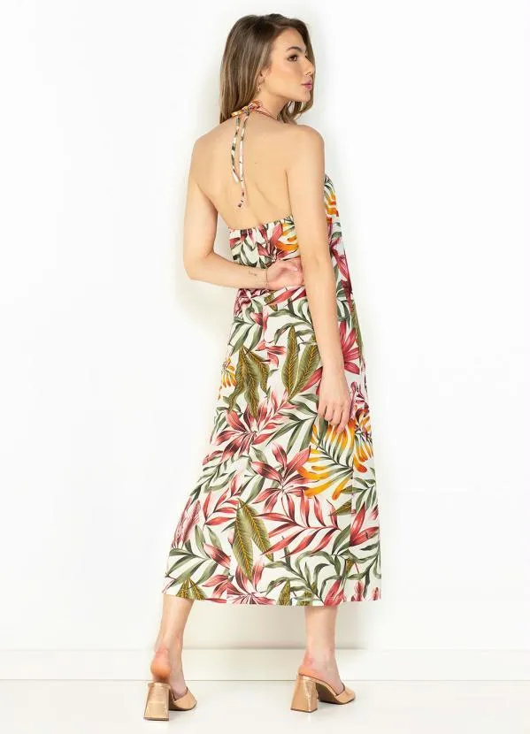 Moda Pop - Vestido Folhagem com Amarração e Recortes 2