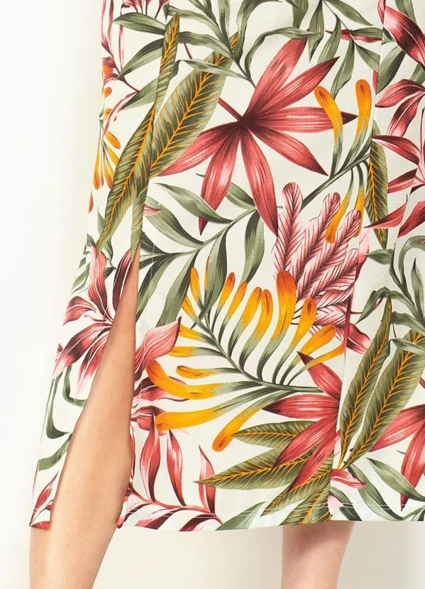 Moda Pop - Vestido Folhagem com Amarração e Recortes 4