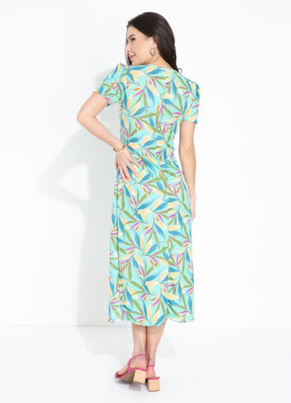 Outlet - Vestido Folhagem com Recorte Moda Evangélica 2