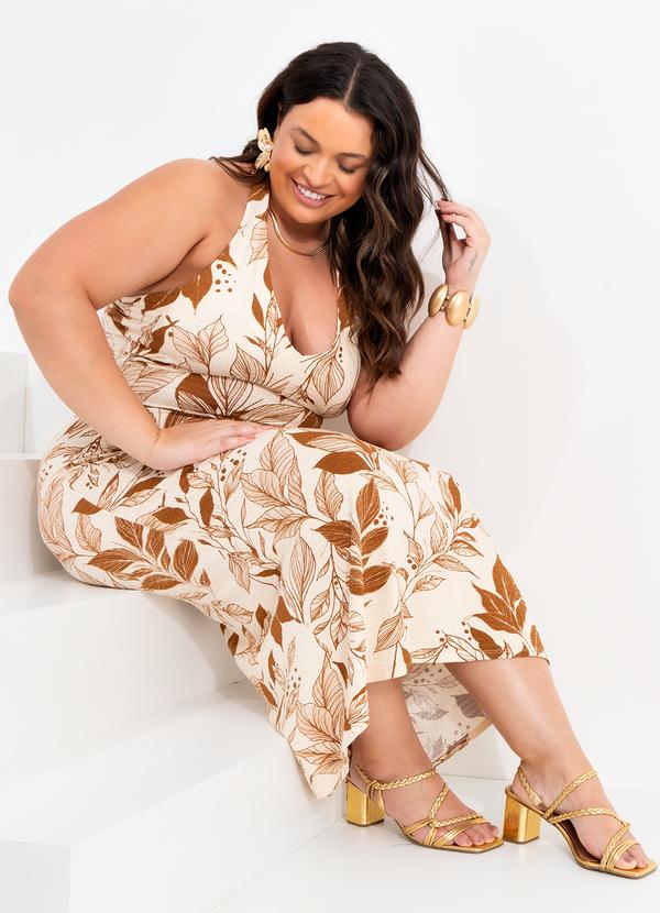 Quintess - Vestido Folhagem Natural em Malha de Viscose Tex 11