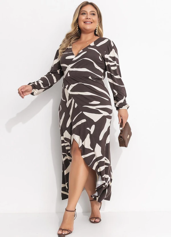 Quintess - Vestido Folhagem Orgânica em Malha de Viscose