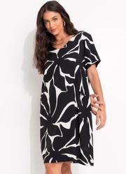 Vestido Folhagem Org�nica em Viscose Plana