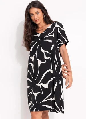 Quintess - Vestido Folhagem Orgânica em Viscose Plana - QUINTESS