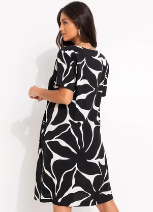 Quintess - Vestido Folhagem Orgânica em Viscose Plana - QUINTESS