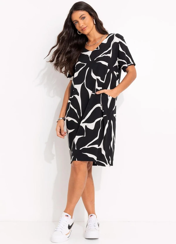 Quintess - Vestido Folhagem Orgânica em Viscose Plana 3