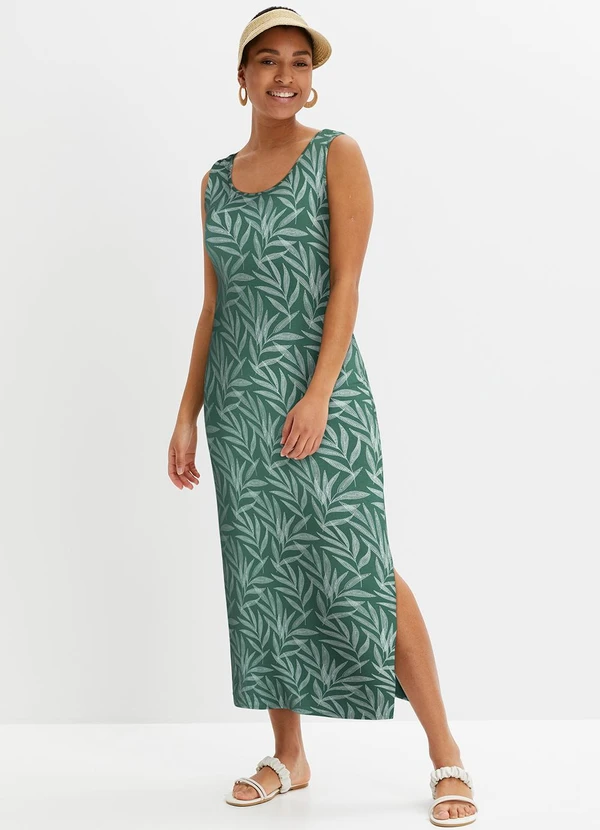 bonprix - Vestido Folhagem Pontilhada em Malha de Viscose 3