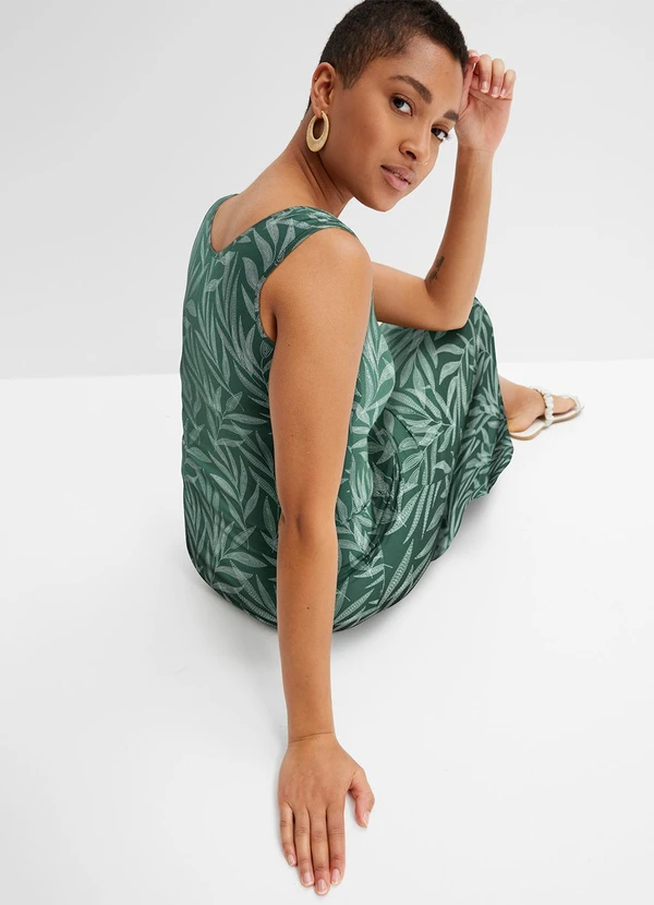 bonprix - Vestido Folhagem Pontilhada em Malha de Viscose 5