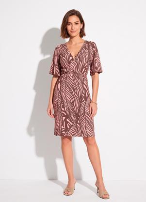 Vestido (Folhagem Ros�) em Malha de Viscose