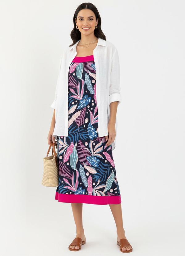 Quintess - Vestido Folhagem Tropical com Recortes 2