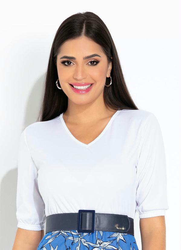 Queima Estoque - Vestido Folhas Azul Moda Evangélica 3