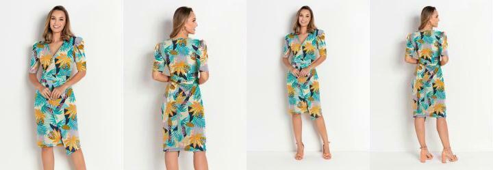 Vestido Folhas Color