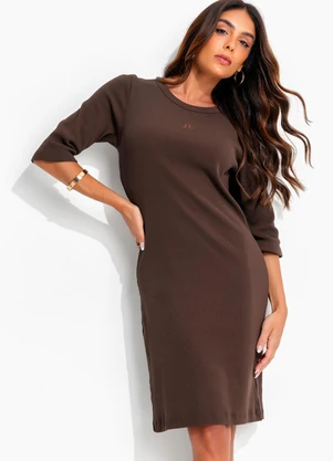 John John - Vestido Gaia Jj Marrom - JOHN JOHN