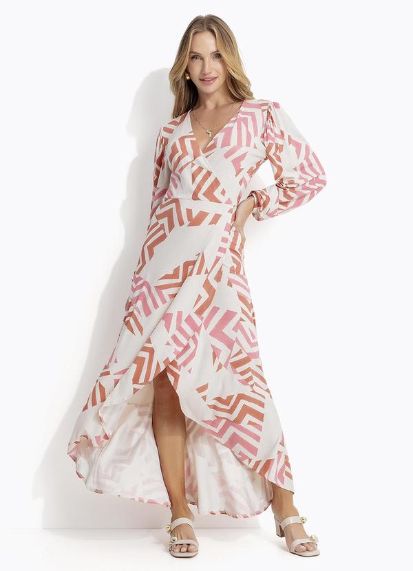 Vestido Geomtrico Bicolor em Malha de Viscose