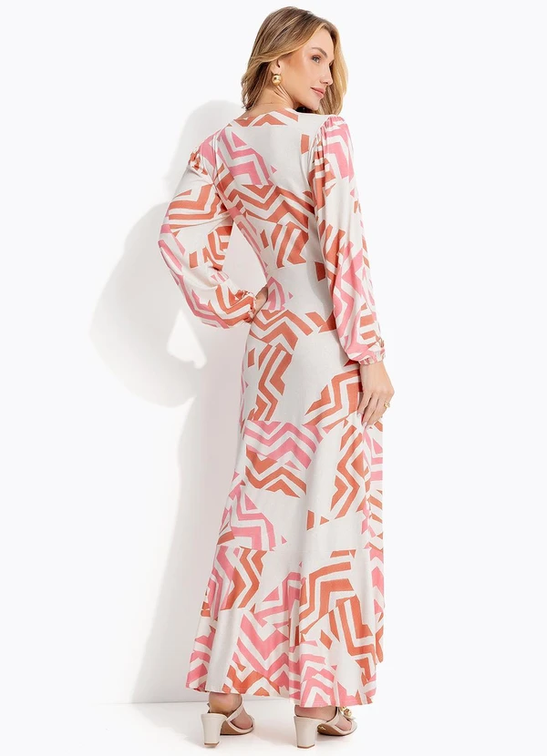 Quintess - Vestido Geométrico Bicolor em Malha de Viscose 2