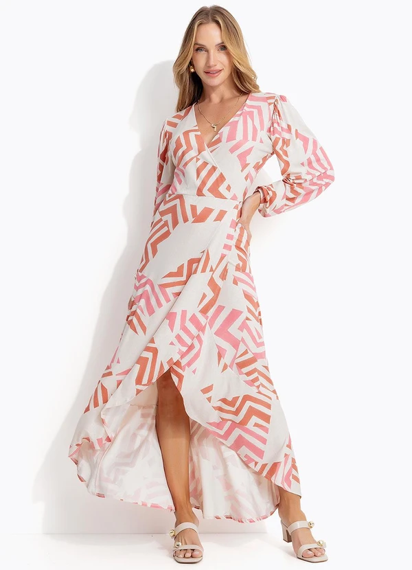 Quintess - Vestido Geométrico Bicolor em Malha de Viscose 3