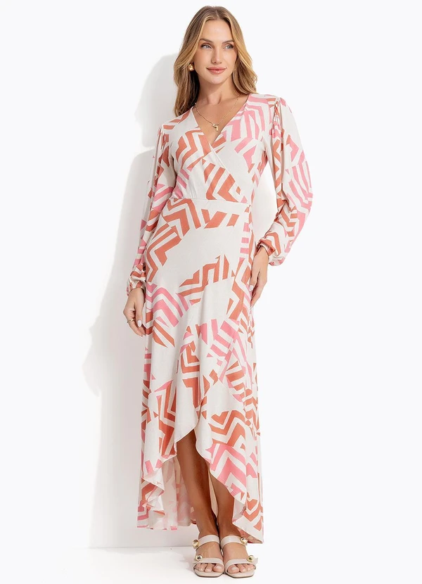 Quintess - Vestido Geométrico Bicolor em Malha de Viscose 5