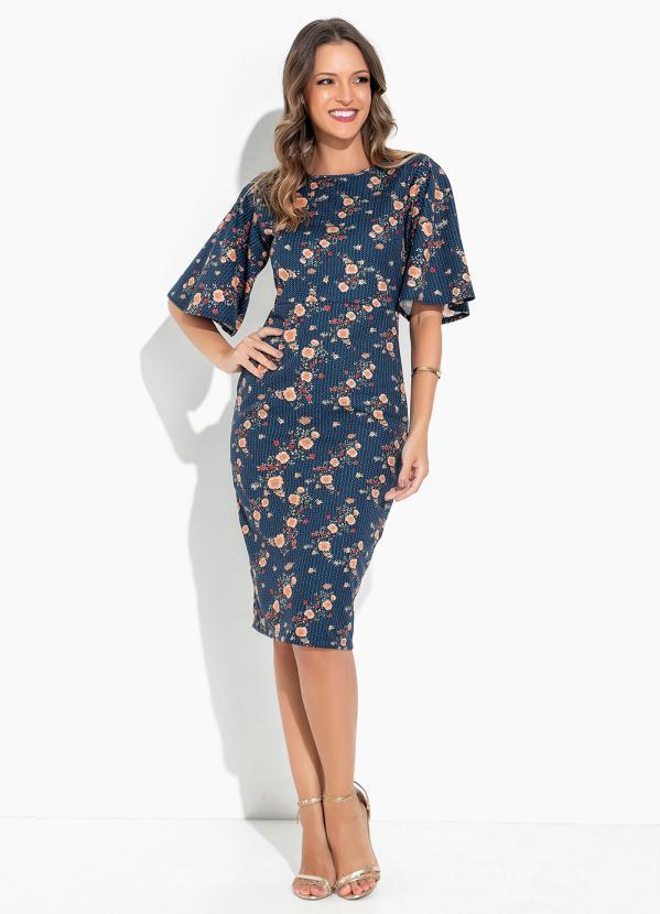 Rosalie - Vestido Geométrico Manga Ampla Moda Evangélica 3