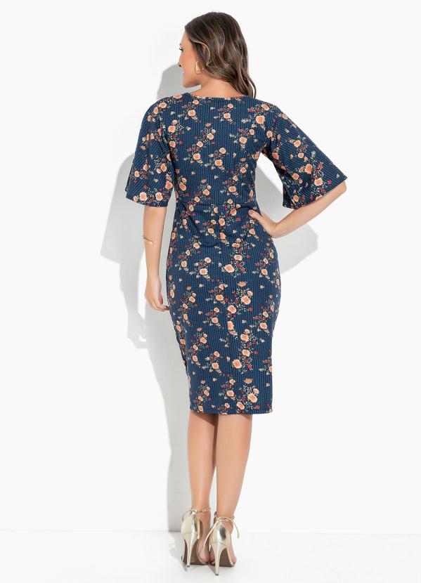 Rosalie - Vestido Geométrico Manga Ampla Moda Evangélica 4