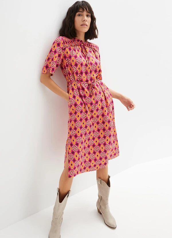 bonprix - Vestido Geométrico Rosa em Malha Fria 6