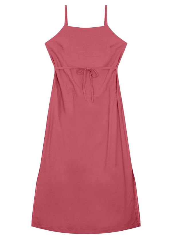 Malwee Vestido Goiaba Midi em Viscolinho