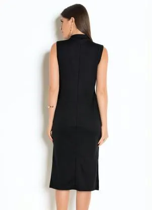 Moda Pop - Vestido Gola Alta Preto - MODA POP