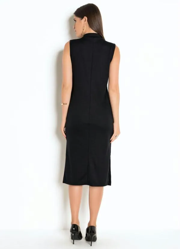 Moda Pop - Vestido Gola Alta Preto 4