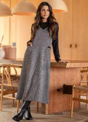 Vestido Grafite em Malha Tweed