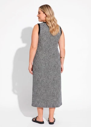 Quintess - Vestido Grafite em Malha Tweed - QUINTESS