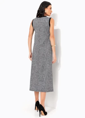 Quintess - Vestido Grafite em Malha Tweed - QUINTESS