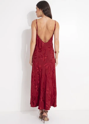 Farm - Vestido Jacquard Coqueirada Vermelho - FARM