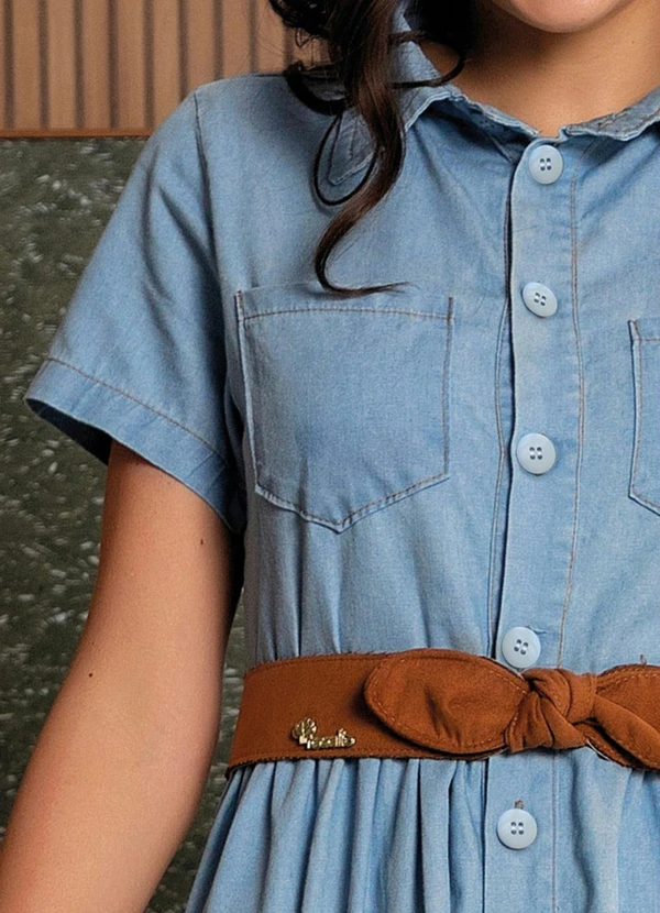 Rosalie - Vestido Jeans Azul com Gola 5
