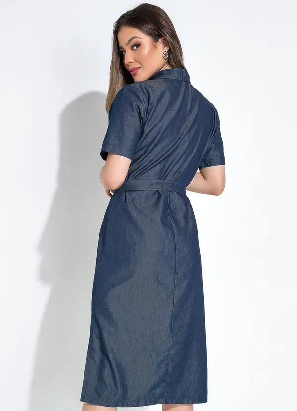 Rosalie - Vestido Jeans Azul Escuro em Jeans 2