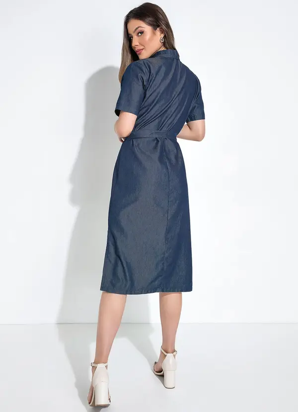 Rosalie - Vestido Jeans Azul Escuro em Jeans 4