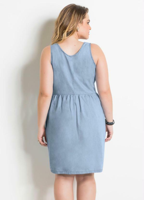 Quintess - Vestido Jeans Azul sem Mangas 2