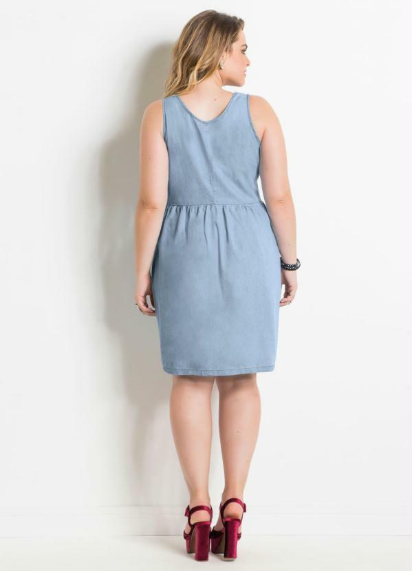 Quintess - Vestido Jeans Azul sem Mangas 4