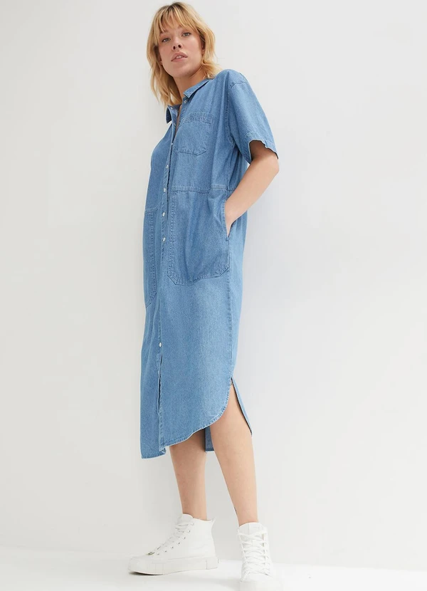 bonprix - Vestido Jeans Claro em Jeans Leve 3