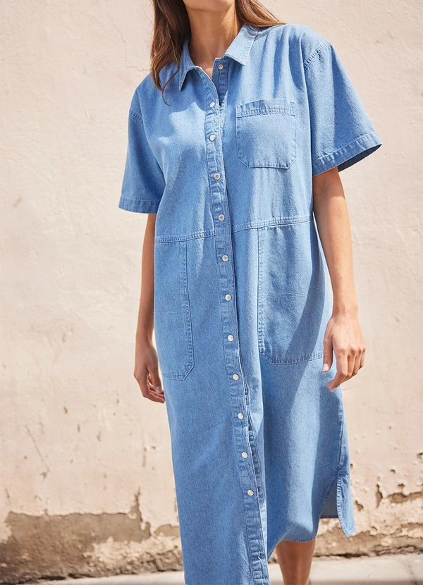 bonprix - Vestido Jeans Claro em Jeans Leve 6