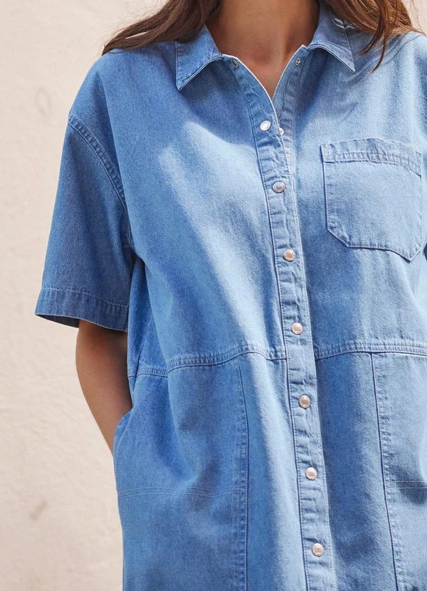 bonprix - Vestido Jeans Claro em Jeans Leve 7