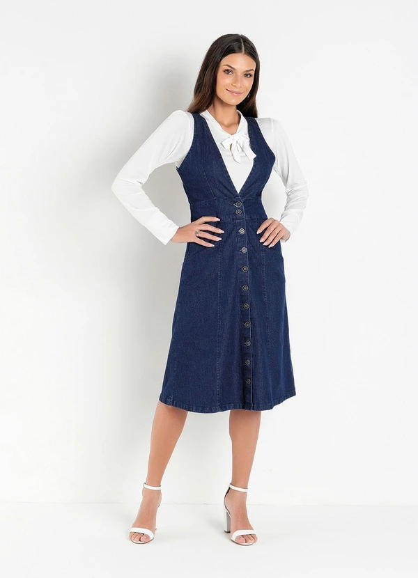 Rosalie - Vestido Jeans com Bolsos