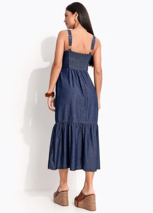 Quintess - Vestido Jeans Escuro em Jeans - QUINTESS