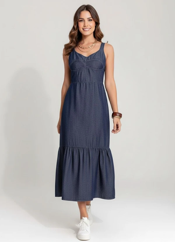 Quintess - Vestido Jeans Escuro em Jeans