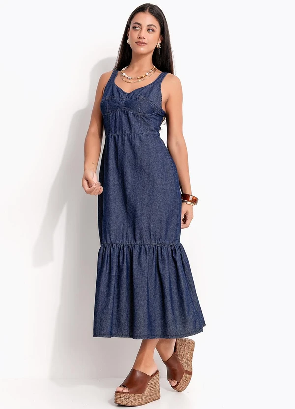 Quintess - Vestido Jeans Escuro em Jeans 3