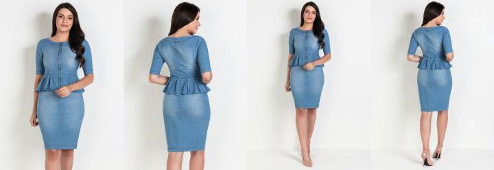 Vestido Jeans Peplum